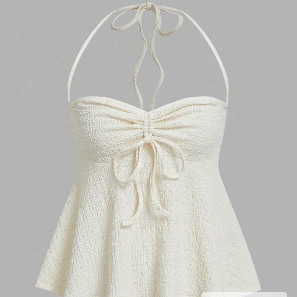 Elegant Cream Halter Top